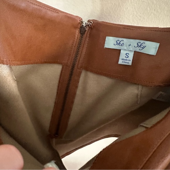She + Sky Leather Skort Size Small - Picture 5 of 9